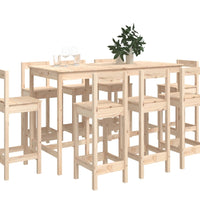 9-tlg. Bar-Set Massivholz Kiefer