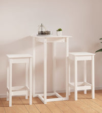 3-tlg. Bar-Set Weiß Massivholz Kiefer