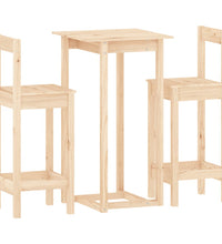 3-tlg. Bar-Set Massivholz Kiefer