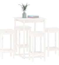 5-tlg. Bar-Set Weiß Massivholz Kiefer