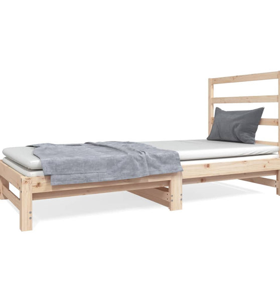 Tagesbett Ausziehbar 2x(90x190) cm Massivholz Kiefer