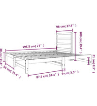 Tagesbett Ausziehbar 2x(90x190) cm Massivholz Kiefer