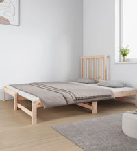 Tagesbett Ausziehbar 2x(90x190) cm Massivholz Kiefer