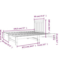 Tagesbett Ausziehbar 2x(90x190) cm Massivholz Kiefer