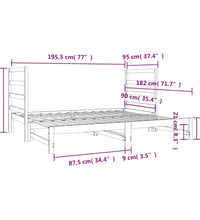 Tagesbett Ausziehbar 2x(90x190) cm Massivholz Kiefer