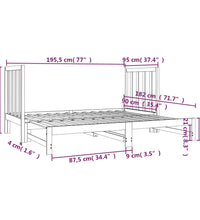 Tagesbett Ausziehbar 2x(90x190) cm Massivholz Kiefer