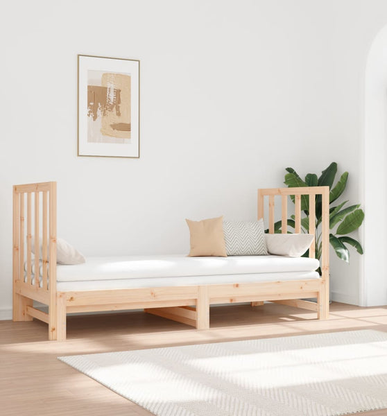 Tagesbett Ausziehbar 2x(90x190) cm Massivholz Kiefer