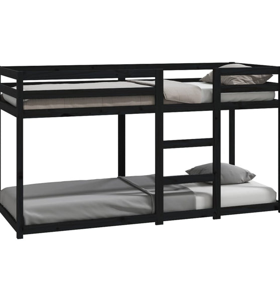 Etagenbett Schwarz 80x200 cm Massivholz Kiefer