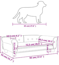 Hundebett Hellgrau 95x55x30 cm Samt