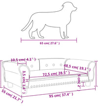 Hundebett Dunkelgrau 95x55x30 cm Samt