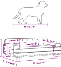 Hundebett Grau 90x53x30 cm Kunstleder