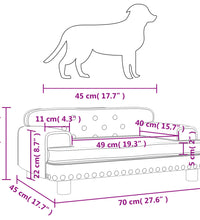 Hundebett Braun 70x45x30 cm Samt