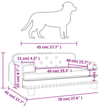 Hundebett Creme 70x45x30 cm Kunstleder