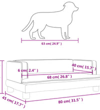 Hundebett Grau 80x45x30 cm Kunstleder