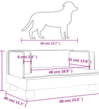 Hundebett Braun 60x40x30 cm Samt