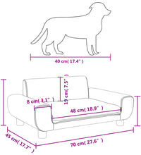 Hundebett Braun 70x45x33 cm Samt