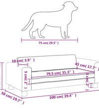 Hundebett mit Verlängerung Cappuccino 100x50x30 cm Kunstleder