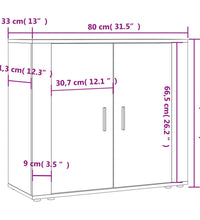 Sideboard Grau Sonoma 80x33x70 cm Holzwerkstoff