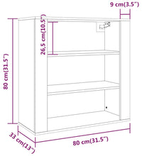 Wandschrank Grau Sonoma 80x33x80 cm Holzwerkstoff