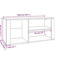 Schuhregal Räuchereiche 100x35x45 cm Holzwerkstoff