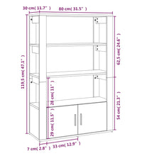 Sideboard Weiß 80x30x119,5 cm Holzwerkstoff