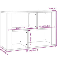 Sideboard Braun Eichen-Optik 80x30x54 cm Holzwerkstoff