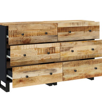 Sideboards 2 Stk. 60x33x75 cm Raues Mangoholz