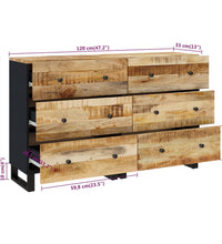 Sideboards 2 Stk. 60x33x75 cm Raues Mangoholz