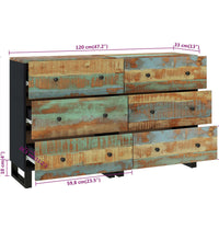 Sideboards 2 Stk. 60x33x75 cm Altholz Massiv