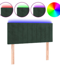 LED Kopfteil Dunkelgrün 100x5x78/88 cm Samt