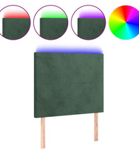 LED Kopfteil Dunkelgrün 100x5x118/128 cm Samt