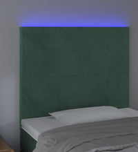 LED Kopfteil Dunkelgrün 100x5x118/128 cm Samt