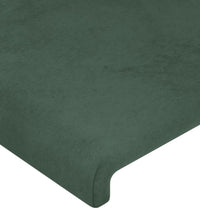 LED Kopfteil Dunkelgrün 100x5x118/128 cm Samt
