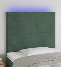 LED Kopfteil Dunkelgrün 100x5x118/128 cm Samt