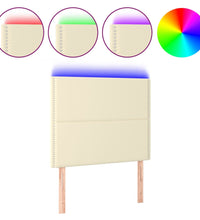 LED Kopfteil Creme 80x5x118/128 cm Kunstleder