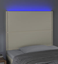 LED Kopfteil Creme 80x5x118/128 cm Kunstleder