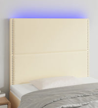 LED Kopfteil Creme 80x5x118/128 cm Kunstleder