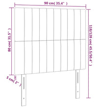 LED Kopfteil Dunkelgrün 90x5x118/128 cm Samt