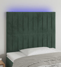LED Kopfteil Dunkelgrün 90x5x118/128 cm Samt