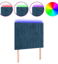 LED Kopfteil Dunkelblau 90x5x118/128 cm Samt