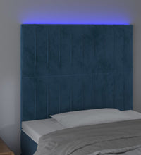 LED Kopfteil Dunkelblau 90x5x118/128 cm Samt