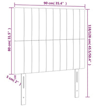 LED Kopfteil Dunkelblau 90x5x118/128 cm Samt