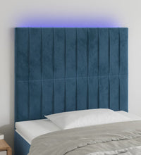 LED Kopfteil Dunkelblau 90x5x118/128 cm Samt