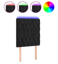LED Kopfteil Schwarz 80x7x118/128 cm Samt