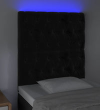 LED Kopfteil Schwarz 80x7x118/128 cm Samt