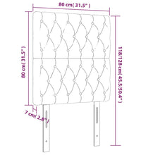 LED Kopfteil Schwarz 80x7x118/128 cm Samt