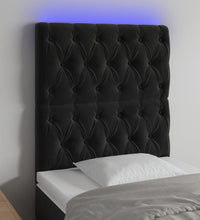 LED Kopfteil Schwarz 80x7x118/128 cm Samt