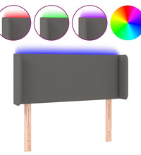 LED Kopfteil Grau 93x16x78/88 cm Kunstleder