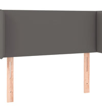 LED Kopfteil Grau 93x16x78/88 cm Kunstleder
