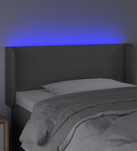 LED Kopfteil Grau 93x16x78/88 cm Kunstleder